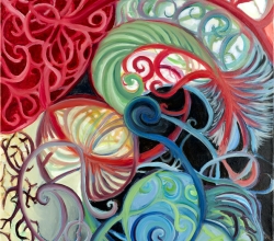 'untitled with spirals' Painting detail by .carolinecblaker. 1290382009