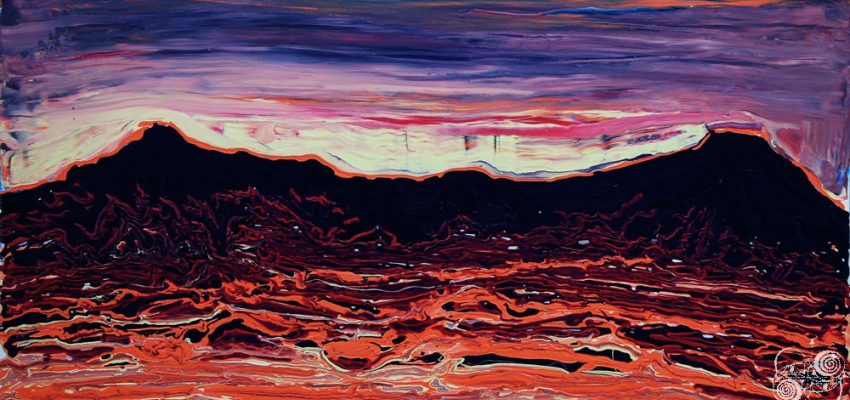 'Albuquerque Volcanoes - Latex on Canvas' detail by .carolinecblaker.